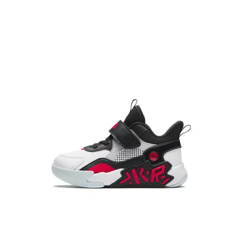 Antakids Cement Busters Амортизация Низкий Топ Детские Баскетбольные Кроссовки Белый Черный Красный Для детей 3-7 лет