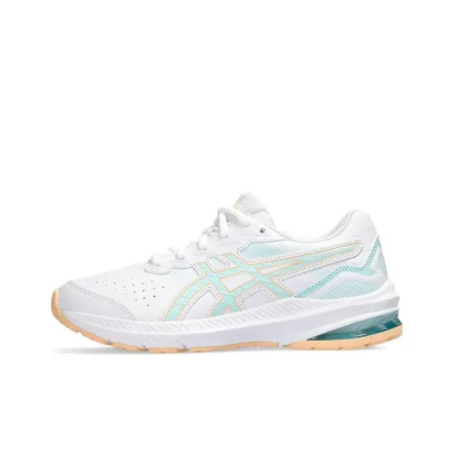 Asics GT 1000 Кожа 2 Устойчивый к истиранию Дышащий Низкий Топ Детские Беговые Кроссовки Белый Зеленый Подростки