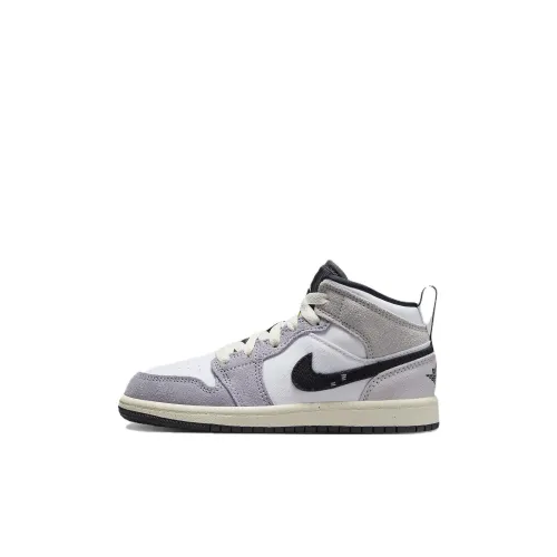 JORDAN Air Jordan 1 Детские Скейтбординги MID Топ Серый Pre School
