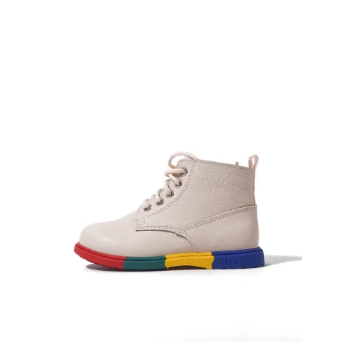 TARANIS Детские кожаные сапоги High Top Ecru Kids