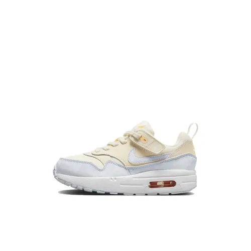 Nike Air Max 1 EasyOn Амортизация Износостойкий Низкий Топ Детские Беговые Кроссовки Светлый Слон Детский Возраст 3-7 Лет