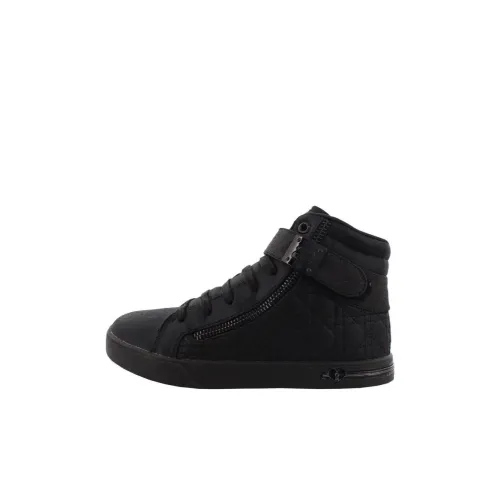 Skechers Shoutouts Quil Ted Kicks Амортизация Износостойкий MID Топ Детские Скейтбординги Черный Детский