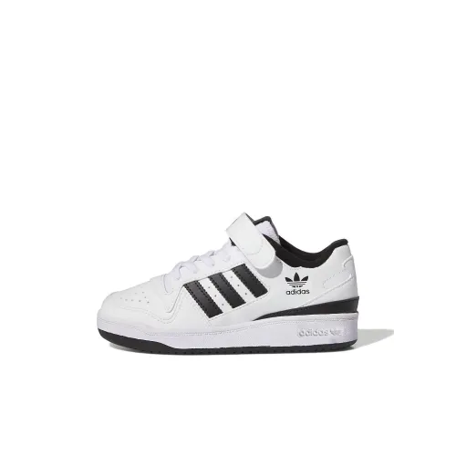 Adidas Originals FORUM Low C Устойчивый к истиранию Низкий Топ Детские Скейтбординг Белый Черный Для дошкольников