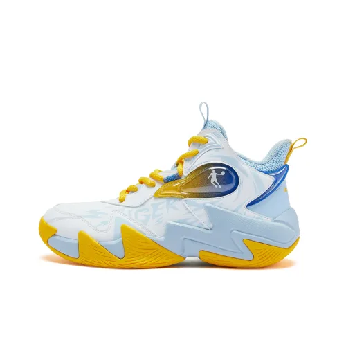QIAODAN Детские баскетбольные кроссовки High Top Blue School Age