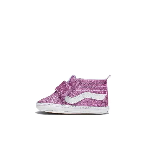 Vans SK8 Crib Амортизация Износостойкие Высокие Кроссовки для малышей Розовые Infant и Toddler