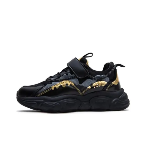 ROOKIE Slip-resistant Abrasion-resistant Low Top Детские беговые кроссовки Black Gold Подростки