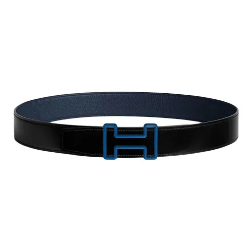 HERMES Телячья кожа Кожаные ремни Мужской Черный 3,8 см