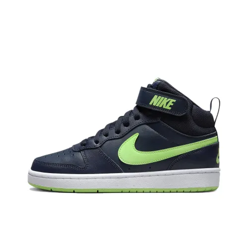 nike Court Borough 2 MID 2 Устойчивый к истиранию MID Топ Детские Скейтбординги Черный Зеленый Подростки
