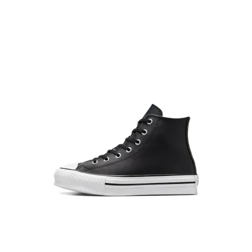 Converse Chuck Taylor All Star Lift Платформа Кожа Высокие Кеды для Детей Черные Возраст 3-7 лет