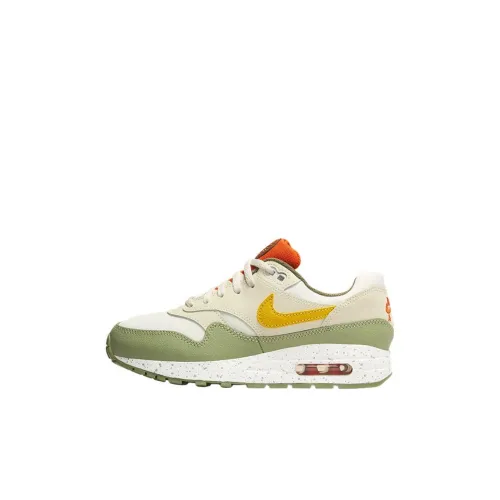 Nike Air Max 1 'Ready Play!' Амортизация Низкий Топ Детские Лайфстайл Обувь Желтый Зеленый Унисекс