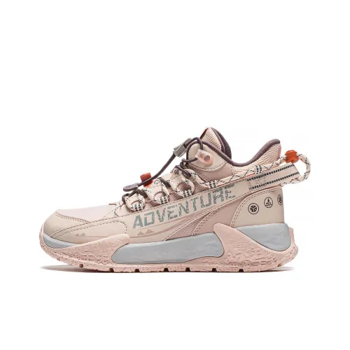 LINING YOUNG Rock Ridge 2,0 Амортизация Износостойкий MID Топ Беговые кроссовки для детей Розовый Подростки