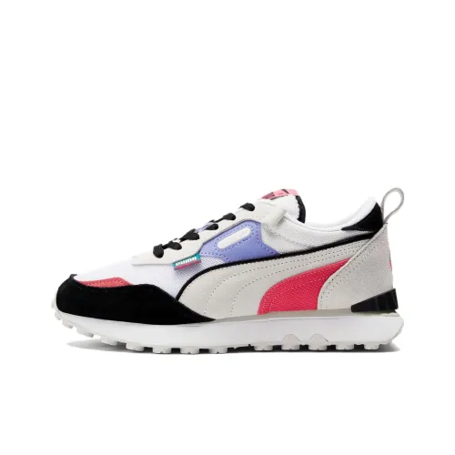 PUMA Rider FV Fandom Легкий и Износостойкий Низкий Топ Детские Беговые Кроссовки Белый Черный Подростки