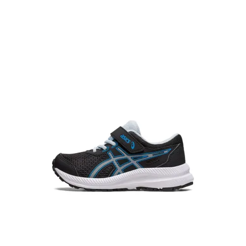 Asics Гель Contend 8 Дышащий Низкий Топ Детская Беговая Обувь Синий Черный Детский