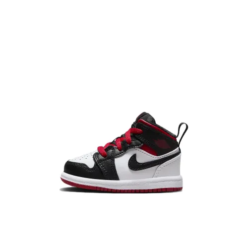 Jordan Air Jordan 1 MID Anti KICK MID Топ Обувь для малышей Черно-белая панда Infant And Toddler