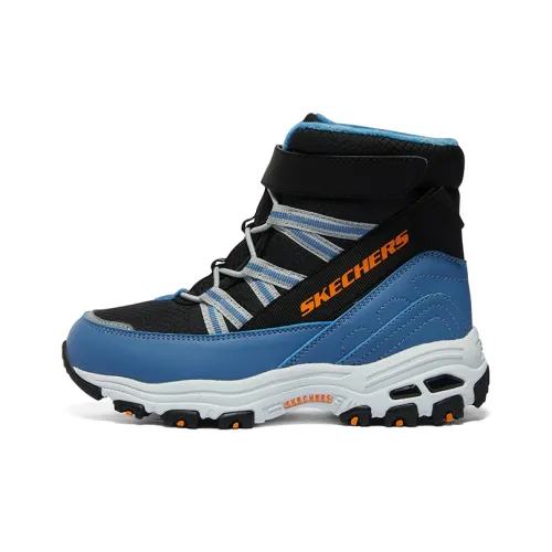 Skechers Амортизация Высокие Кеды Детская Туристическая Обувь Светло-Синий Подростки