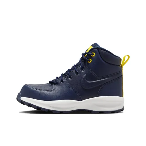Nike Manoa Детская туристическая обувь, высокие кеды, синий/желтый, школьный возраст