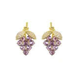 Серьги "Виноград", фиолетовые