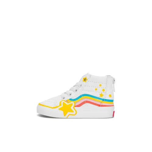 Vans SK8 High Топ Обувь для малышей Белый желтый Infant и Toddler