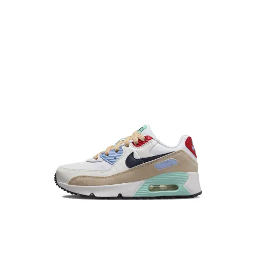 Nike Air Max 90 LTR SE Амортизация Износостойкие детские повседневные кроссовки Белый для детей от 3 до 7 лет