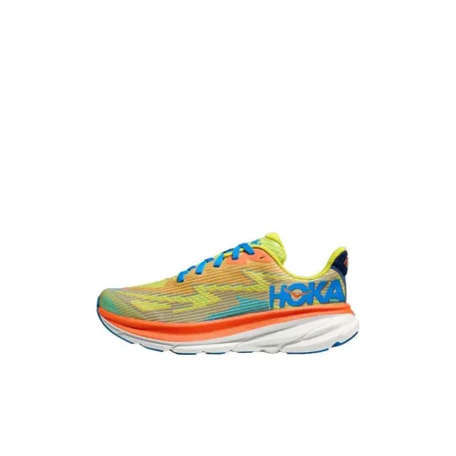 HOKA ONE ONE Clifton 9 Детская беговая обувь Низкий топ Оранжевый Желтый Синий Kids