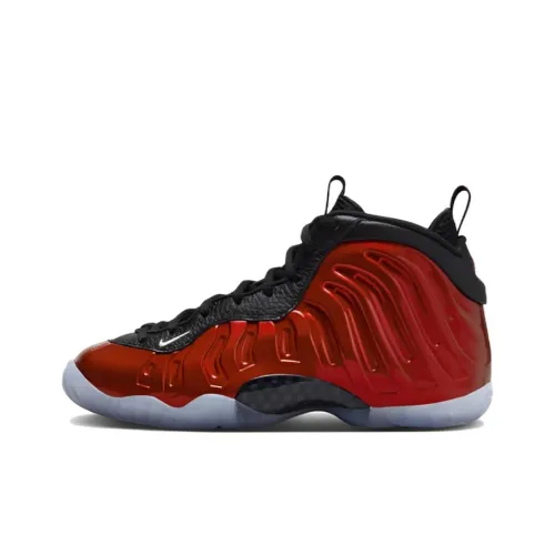 Nike Little Posite One Детская баскетбольная обувь MID Топ Черный Красный Школьный возраст