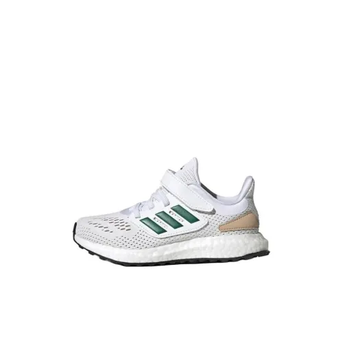 Adidas Pureboost 22 Устойчивый к истиранию Низкий Топ Детская Беговая Обувь Белый Зеленый Для детей 3-7 лет