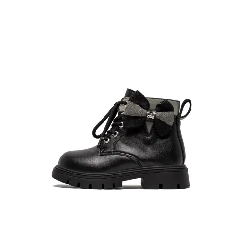 HOBIBEAR Ботильоны Легкие Противоскользящие Анти-KICK Устойчивые к истиранию Низкий верх Детские ботинки Черные Детские