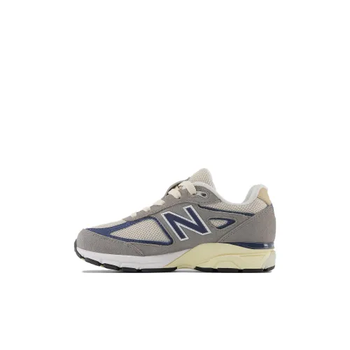 New Balance NB 990 V4 Low Топ Детская Беговая Обувь Мраморно-Серый с Винтажным Индиго Детский