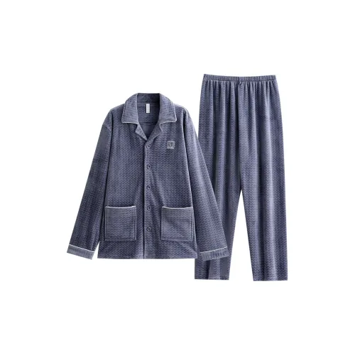 UAVAE Пижамный комплект мужской серый синий