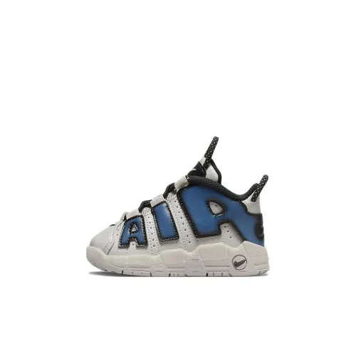 Nike Air More Uptempo Амортизация Износостойкие Высокие Кроссовки для малышей Белый Синий Infant и Toddler