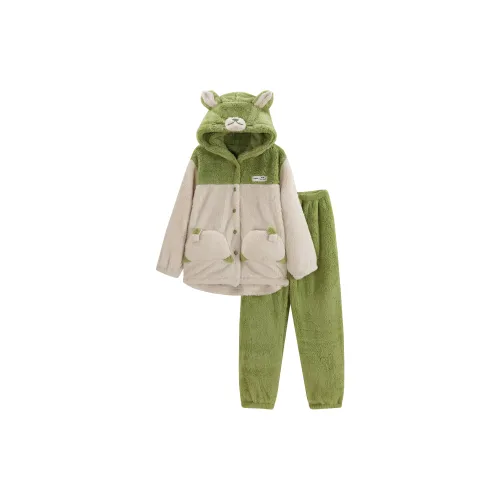 WANANNI Пижамный комплект женский зеленый