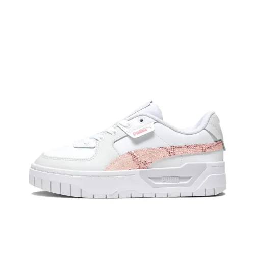 PUMA Детские Скейтбординги Низкий Топ Бежевый Белый Розовый Для Школьников