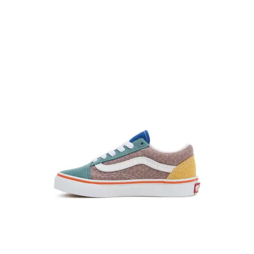 Vans Old Skool Collection Детские Скейтбординги Низкие Топы Оранжевые, Синие Для Детей Дошкольного Возраста