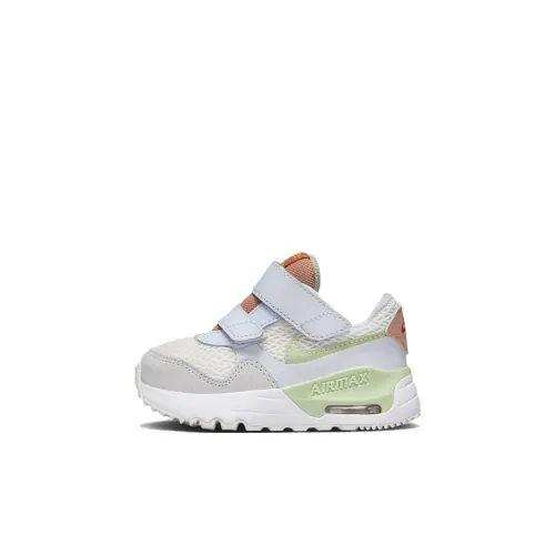 Nike Air Max SYSTM Амортизация Износостойкий Низкий Топ Обувь для малышей Белый Зеленый Infant And Toddler