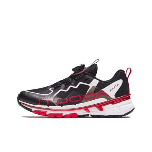 Antakids Детские беговые кроссовки Low Топ Черный/белый Anta/Hot Красный Школьный возраст