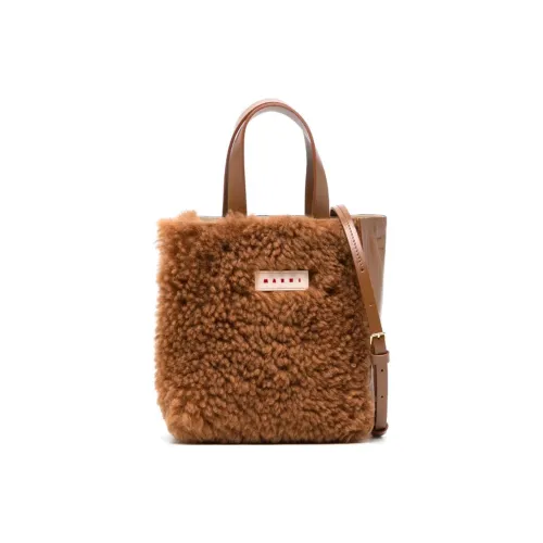 MARNI Овчина Тоут Сумка Сумка для покупок Сумка через плечо Сумка Женская Коричневая