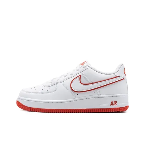Nike Air Force 1 BG противоскользящий устойчивый к истиранию низкий топ для детей для скейтбординга белый и красный