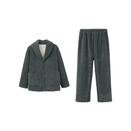 Aannsfam Pajama Комплект Мужской Элегантный Циан