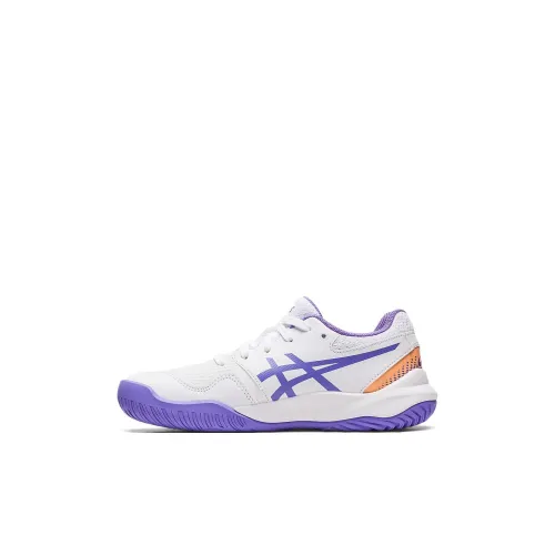 Asics Гель Resolution 9 Low Топ Детская Тренировочная Обувь Белый Фиолетовый Малыш