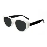 Белая оправа с серыми и черными линзами - (стиль складной карман) включает портативный чехол для хранения