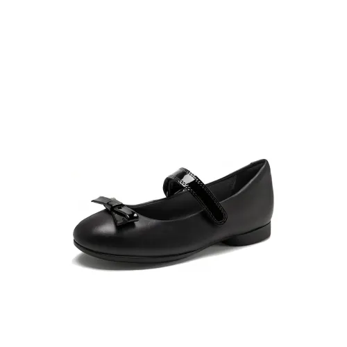 Ecco Низкий Топ Детская Кожа Обувь Черный Малыш