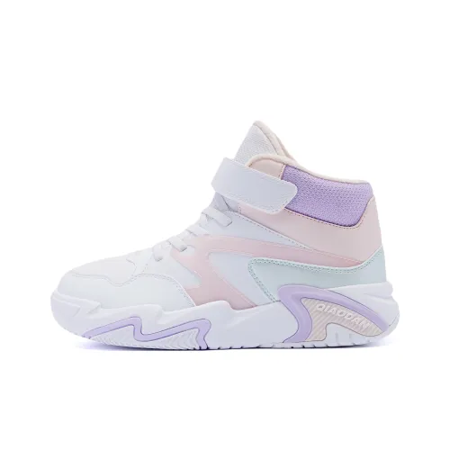 QIAODAN Противоскользящие Устойчивые к износу Низкие Топы Детские Лайфстайл Обувь Прозрачно-розовый Джордан-белый Подростки