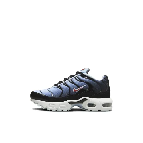 Nike Air Max Plus Аbrasion Resistant Дышащие Детские Лайфстайл Кроссовки Черные Синие для Детей Возрастом 3-7 Лет