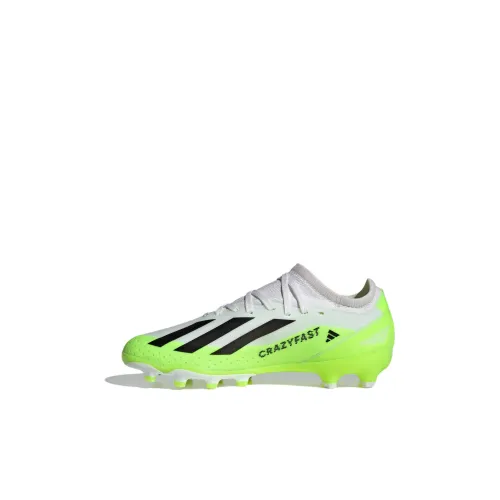 Adidas X Crazyfast.3 Детские футбольные бутсы, низкий топ, белый и зеленый, Kids