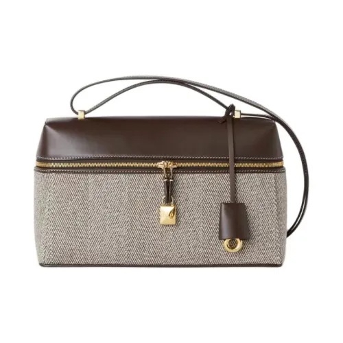 Loro Piana Extra Bag Шерсть Сумка через плечо Сумка Женская Естественный Коричневый Шоколад
