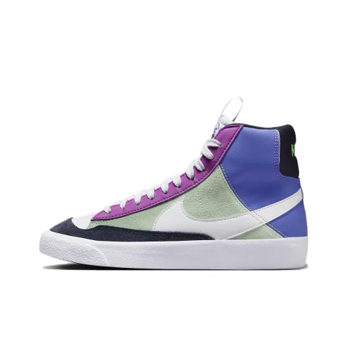 nike Blazer '77 Устойчивый к истиранию MID Топ Kids Кеды Сине-зеленый Подростки