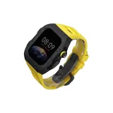 [Классический чисто черный чехол] + [Желтый ремешок - черная бабочка-пряжка]