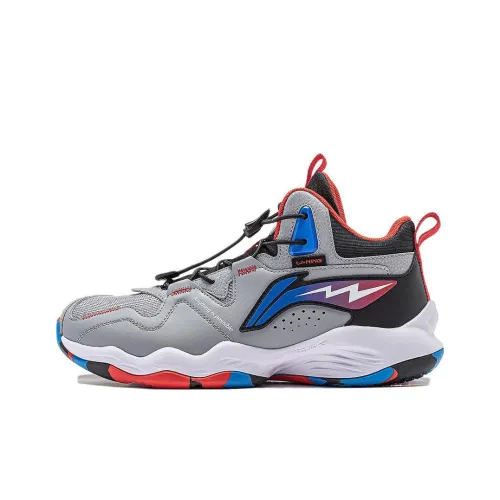 LINING YOUNG MID Топ Детские Баскетбольные Кроссовки Снежно-Серый Подростки