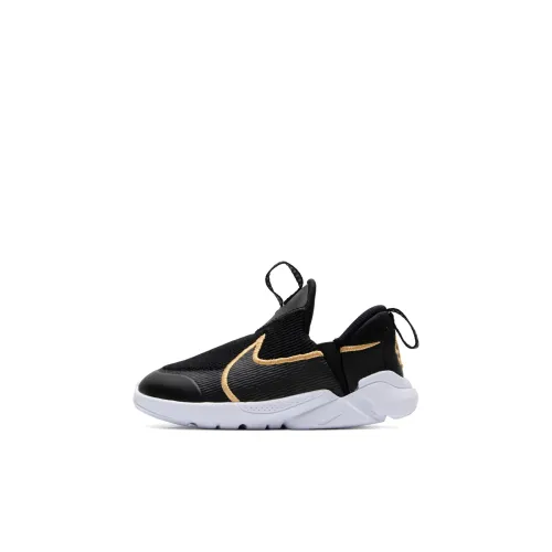 Nike Flex Plus 2 Амортизация Устойчивость к истиранию Дышащий Низкий Топ Обувь для малышей Черный Белый Малыш И Малыш