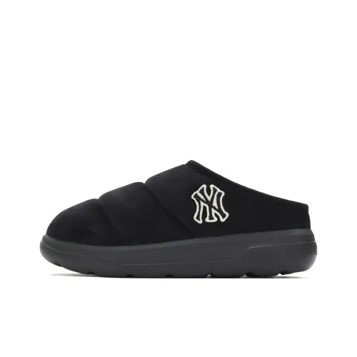 MLB New York Yankees Противоскользящие Устойчивые к истиранию Платформа Увеличение Высоты Флисовые Подкладочные Мюли Унисекс Черный